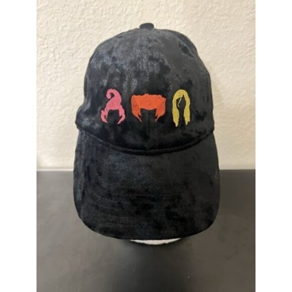 Disney Accessories - Hocus Pocus Hat Embroidered Black Velvet Disney Cap Sanderson Sisters Halloween